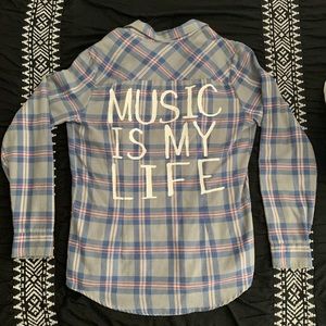 “Music Is My Life” flannel